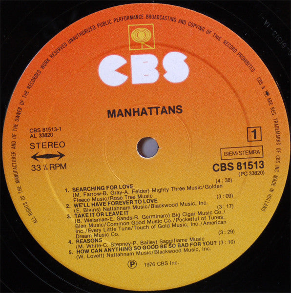 Manhattans - The Manhattans (LP Tweedehands) - Discords.nl