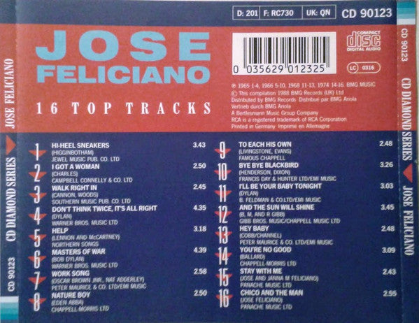 José Feliciano - 16 Top Tracks (CD)