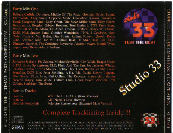 Various - Studio 33 - The Ultimate Party Compilation (CD Tweedehands)