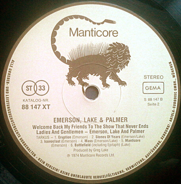 Emerson, Lake & Palmer - Welcome Back My Friends To The Show That Never Ends - Ladies And Gentlemen (LP Tweedehands)