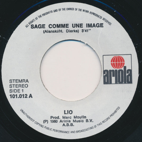 Lio - Sage Comme Une Image (7-inch Tweedehands)