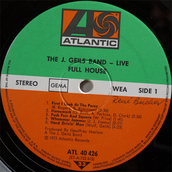 J. Geils Band, The - "Live" Full House (LP Tweedehands)