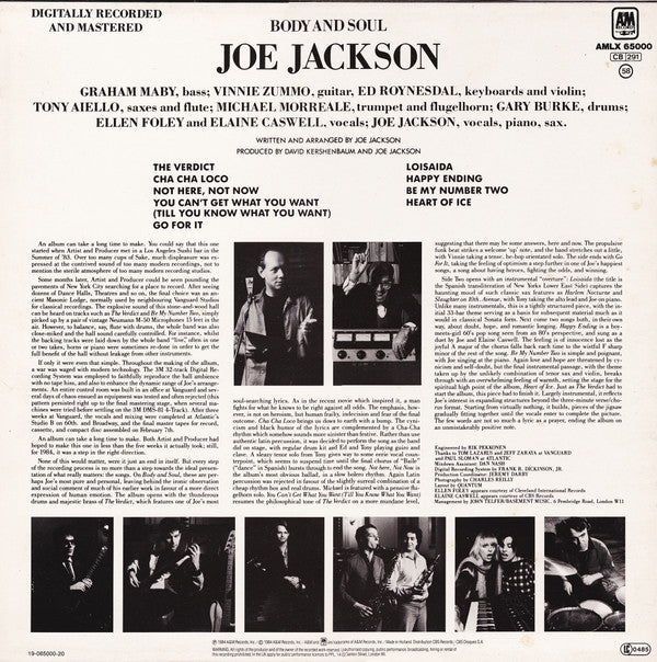 Joe Jackson - Body And Soul (LP Tweedehands)