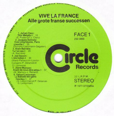 Various - Vive La France 1 - Alle Grote Franse Successen (LP Tweedehands)