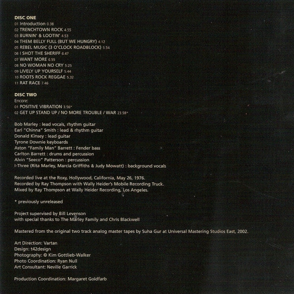 Bob Marley & The Wailers - Live At The Roxy (CD Tweedehands)