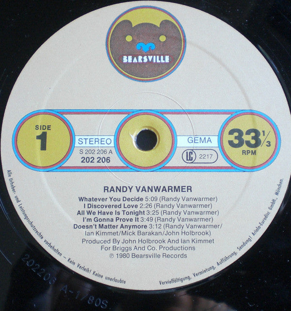 Randy Vanwarmer - Terraform (LP Tweedehands)