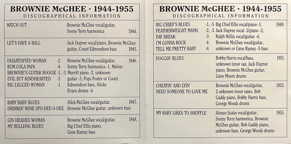 Brownie McGhee - Brownie McGhee 1944-1955 (CD Tweedehands) - Discords.nl