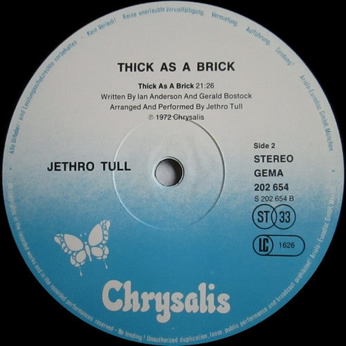 Jethro Tull - Thick As A Brick (LP Tweedehands)