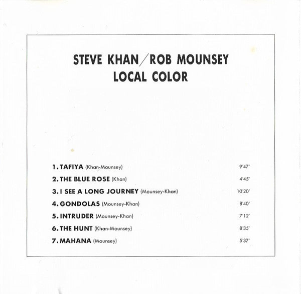 Steve Khan / Rob Mounsey - Local Color (CD Tweedehands)