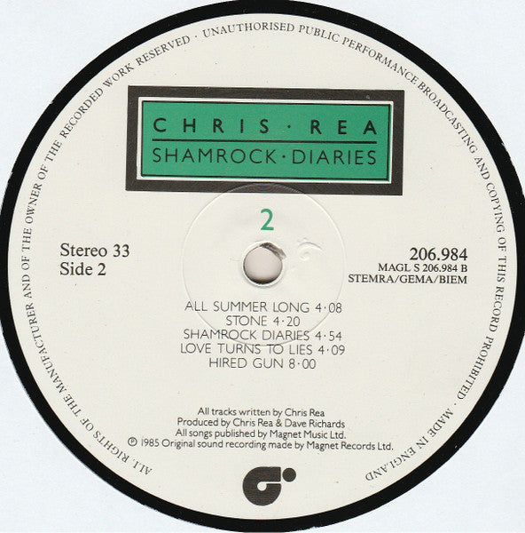 Chris Rea - Shamrock Diaries (LP Tweedehands) - Discords.nl