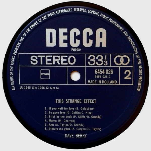 Dave Berry - This Strange Effect (LP Tweedehands)