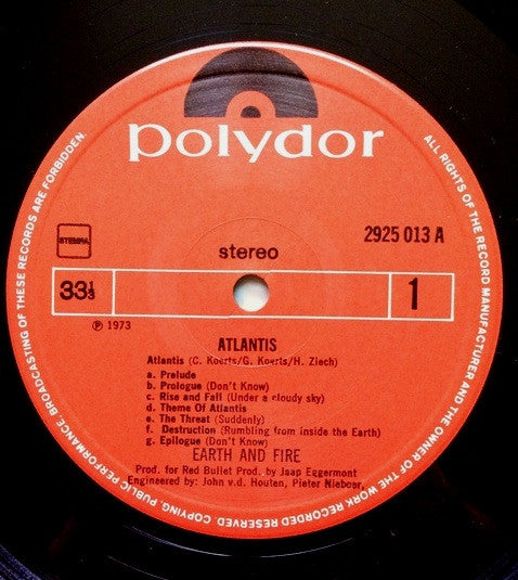 Earth And Fire - Atlantis (LP Tweedehands)