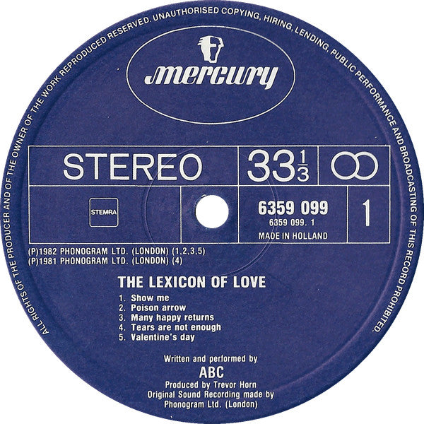 ABC - The Lexicon Of Love (LP Tweedehands)