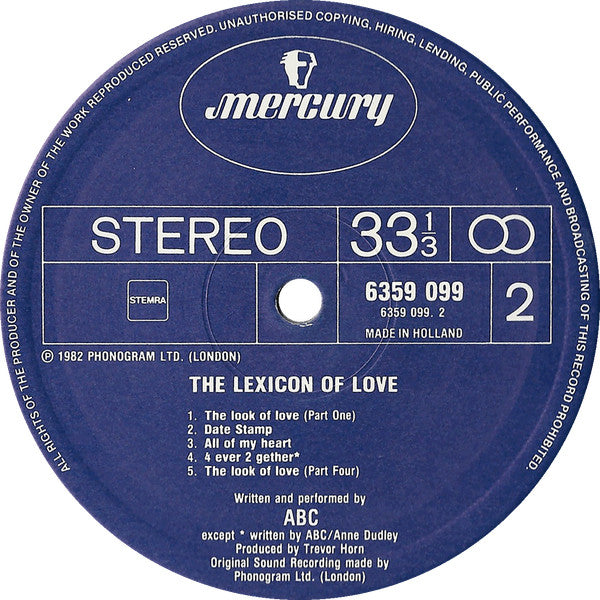 ABC - The Lexicon Of Love (LP Tweedehands)