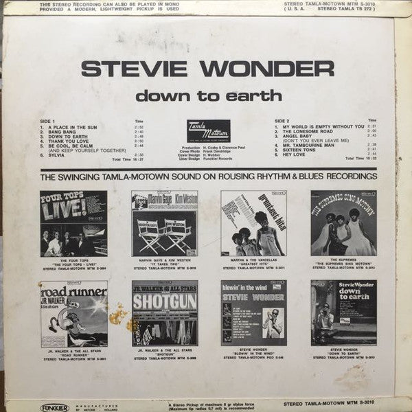 Stevie Wonder - Down To Earth (LP Tweedehands)