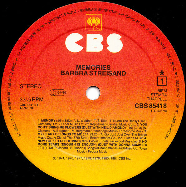 Barbra Streisand - Memories (LP Tweedehands)