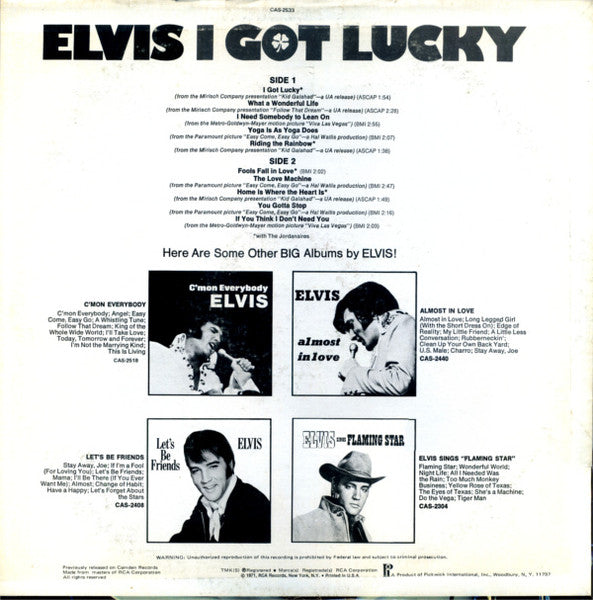 Elvis Presley - I Got Lucky (LP Tweedehands)