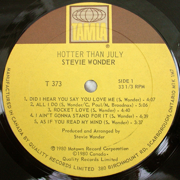 Stevie Wonder - Hotter Than July (LP Tweedehands)