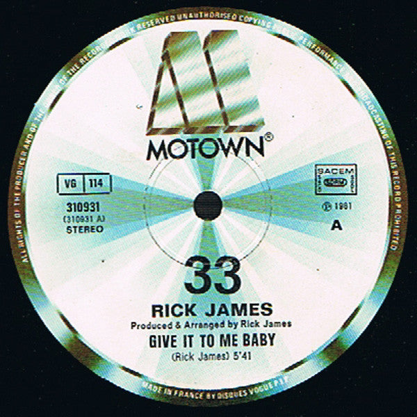 Rick James - Give It To Me Baby (New Remixed Version) (12" Tweedehands)