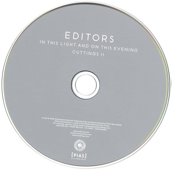Editors - In This Light And On This Evening (CD Tweedehands) - Discords.nl