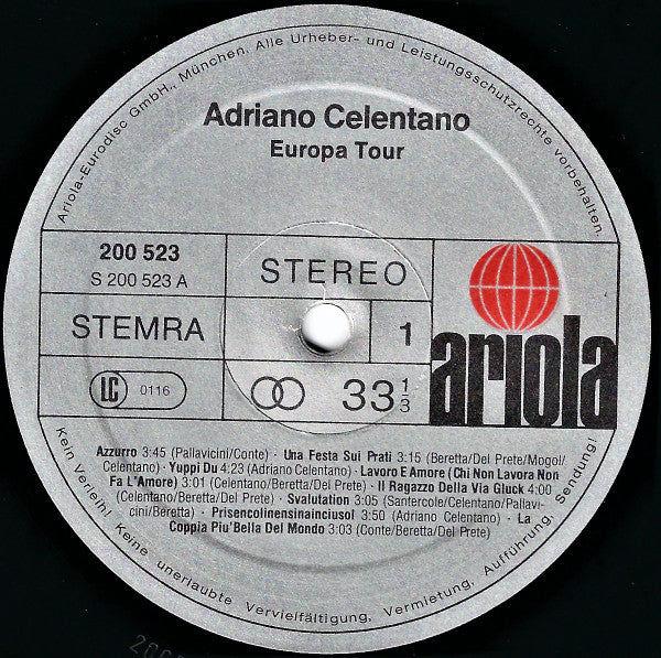 Adriano Celentano - Europa Tour (LP Tweedehands)