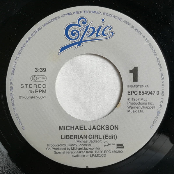 Michael Jackson - Liberian Girl (7-inch Tweedehands)