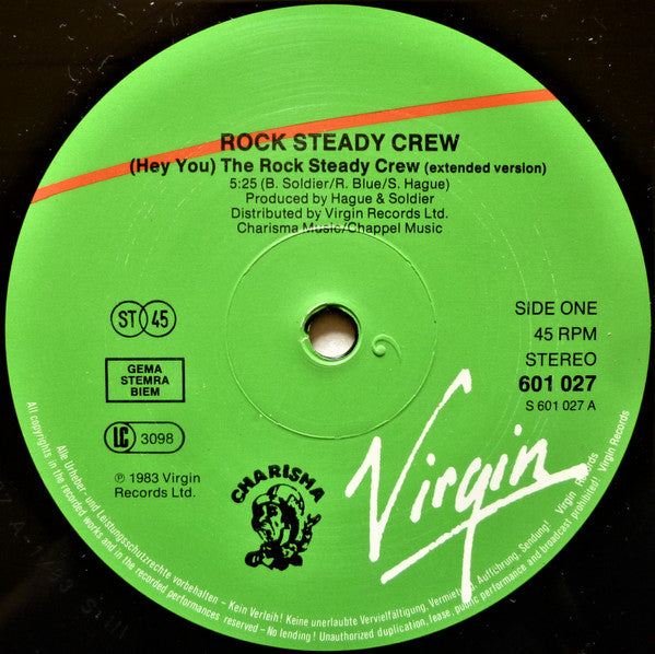 Rock Steady Crew, The - (Hey You) The Rock Steady Crew (12" Tweedehands)