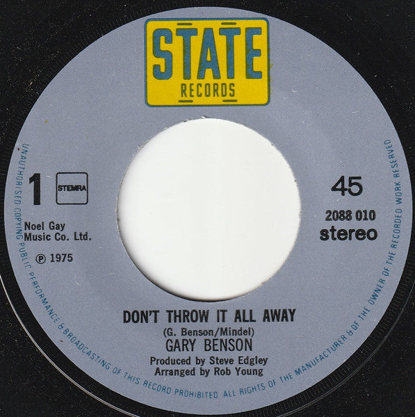 Gary Benson - Don't Throw It All Away (7-inch Tweedehands)
