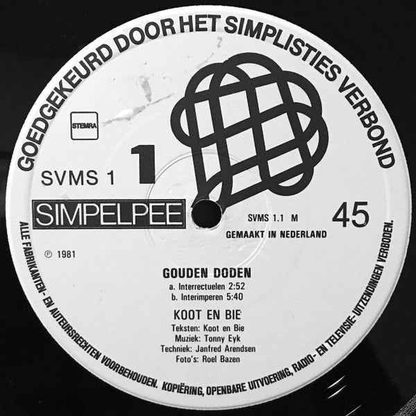 Van Kooten & De Bie - Gouden Doden (De Nagelaten Tapes Van Jacobse En Van Es) (12" Tweedehands)