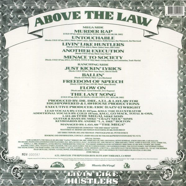 Above The Law - Livin’ Like Hustlers (LP)