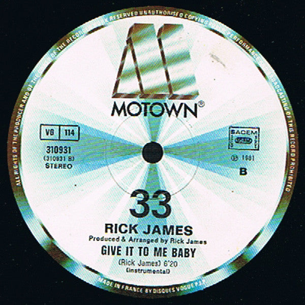 Rick James - Give It To Me Baby (New Remixed Version) (12" Tweedehands)