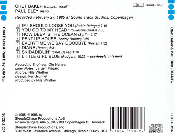 Chet Baker & Paul Bley - Diane (CD) - Discords.nl