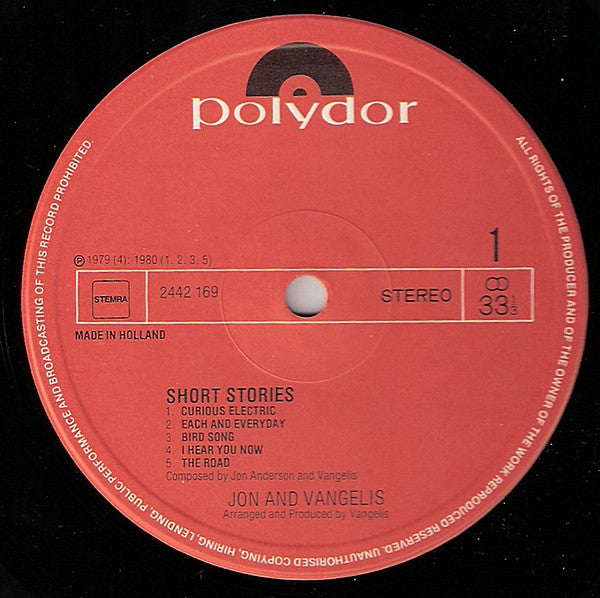 Jon & Vangelis - Short Stories (LP Tweedehands) - Discords.nl