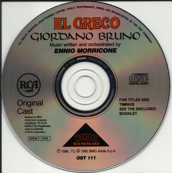 Ennio Morricone - El Greco / Giordano Bruno (Original Soundtrack) (CD)