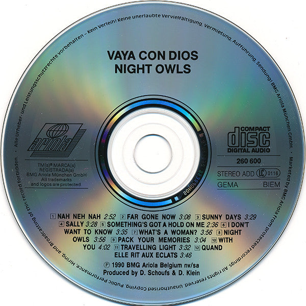 Vaya Con Dios - Night Owls (CD Tweedehands)