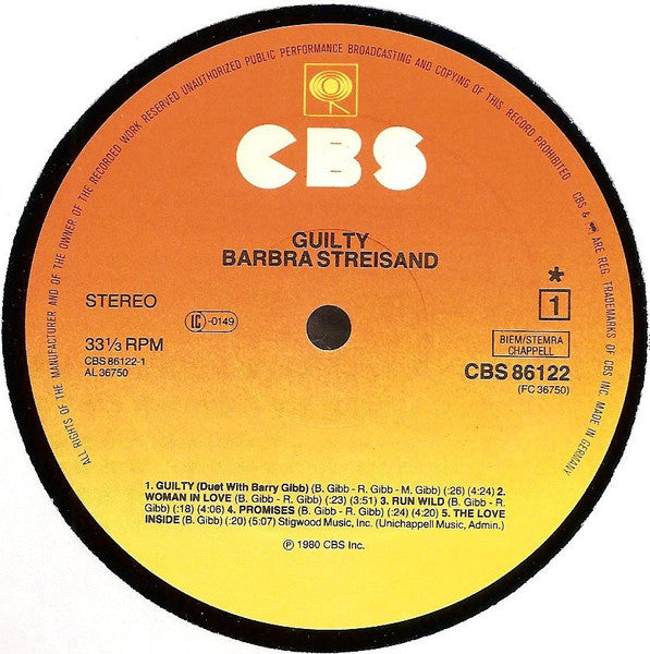 Barbra Streisand - Guilty (LP Tweedehands)