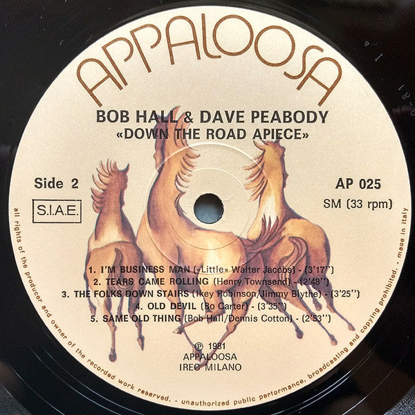 Bob Hall (3) & Dave Peabody - Down The Road Apiece (LP Tweedehands)