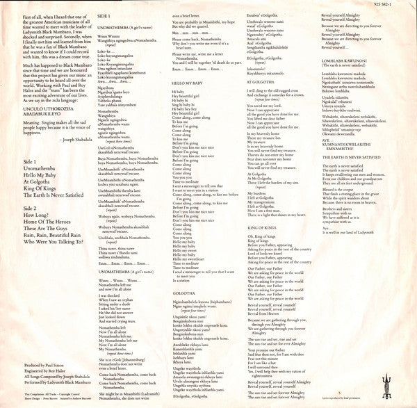 Ladysmith Black Mambazo - Shaka Zulu (LP Tweedehands)