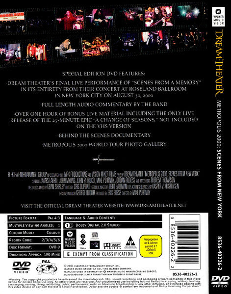 Dream Theater - Metropolis 2000: Scenes From New York (DVD Tweedehands)