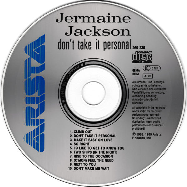 Jermaine Jackson - Don't Take It Personal (CD Tweedehands) - Discords.nl
