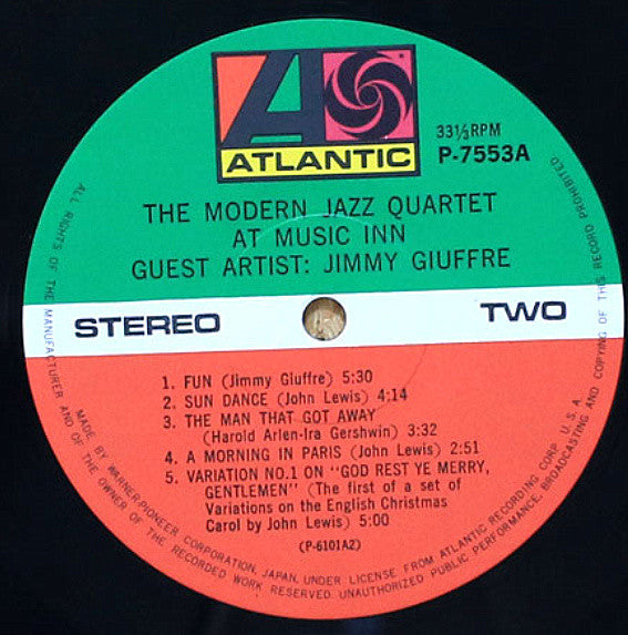Modern Jazz Quartet, The Guest Artist: Jimmy Giuffre - The Modern Jazz Quartet At Music Inn (LP Tweedehands) - Discords.nl