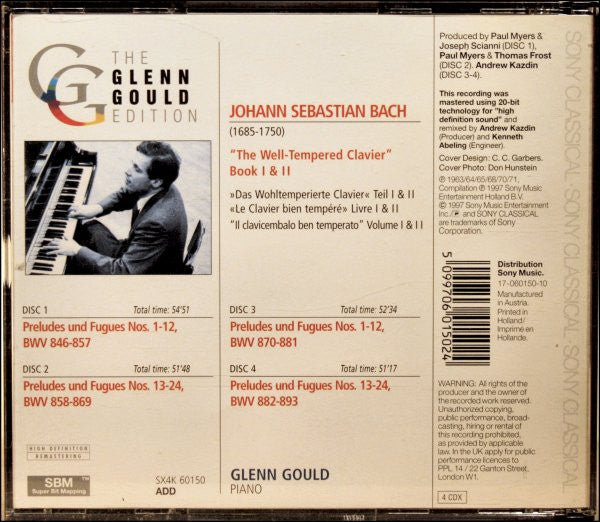 Johann Sebastian Bach, Glenn Gould - The Well-Tempered Clavier I & II = Das Wohltemperierte Clavier I & II = Le Clavier Bien Tempéré I &  (CD)