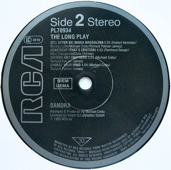 Sandra - The Long Play (LP Tweedehands)