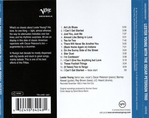 Lester Young With Oscar Peterson Trio, The - Lester Young With The Oscar Peterson Trio (CD Tweedehands)