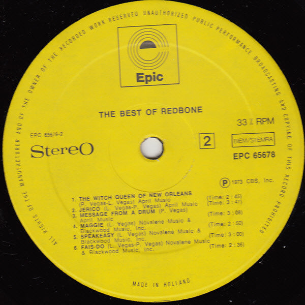 Redbone - The Best Of Redbone (LP Tweedehands) - Discords.nl