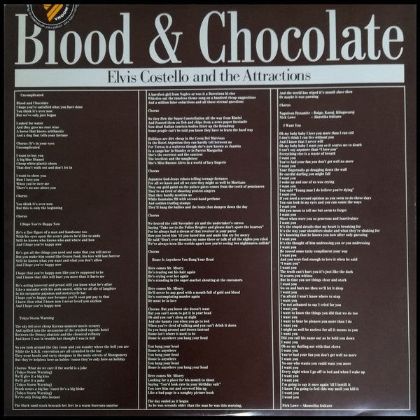 Elvis Costello & The Attractions - Blood & Chocolate (LP Tweedehands)