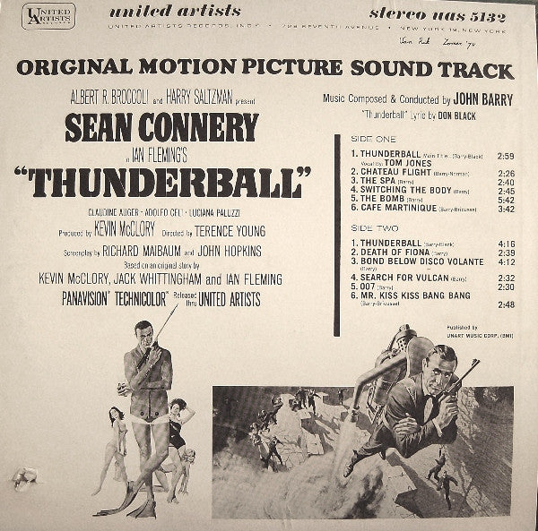 John Barry - Thunderball (Original Motion Picture Soundtrack) (LP Tweedehands) - Discords.nl