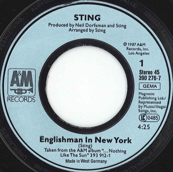 Sting - Englishman In New York (7-inch Tweedehands)