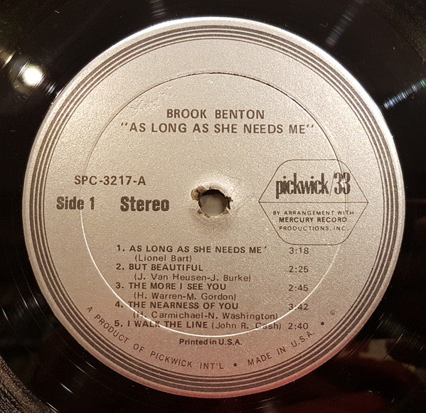 Brook Benton - As Long As She Needs Me (LP Tweedehands) - Discords.nl