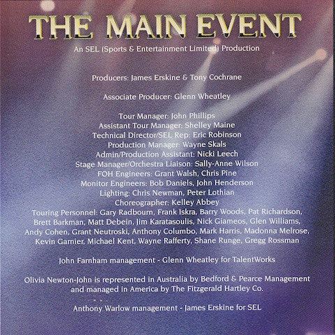 John Farnham, Olivia Newton-John, Anthony Warlow - Highlights From The Main Event (CD)